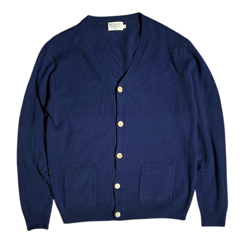 Blarney Woolen Mills Wool Cardigan Navy Blue
